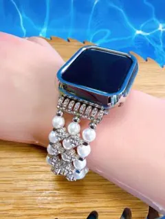 エレガントなパールApple Watchバンド　もう1本オマケ付き