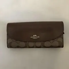 COACH ロゴパターン 長財布 ブラウン