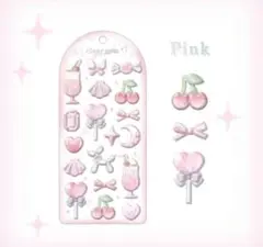 クーリア　クリアジェム ピンク　ステッカー アイス リボン　ウォーターシール