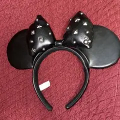 ディズニー　カチューシャ　ミニーちゃん　レザー　スタッズ