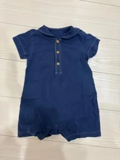 【未使用に近い】UNIQLO ユニクロ　ロンパース80cm ベビー　ネイビーのサムネイル