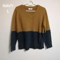 NAVY レディース Vネックニットセーター L