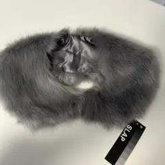 つけ襟　上品なグレー フェイクファー　新品、未使用品