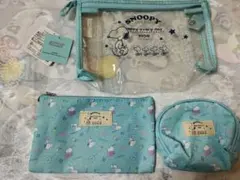 スヌーピー３点コスメポーチ　タグ付き