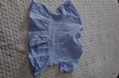 サマンサモスモス 半袖ブラウス 100cm 青ストライプ