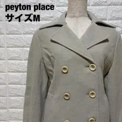 peyton place グレー ダブルボタン Pコート ショート丈【1252】