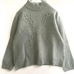 toute la terre トゥトラテール　コード刺繍ハイネックセーター　古着