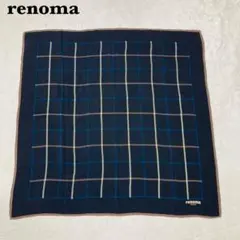 レトロ　希少　renoma レノマ　シルク100% 総柄　大判スカーフ