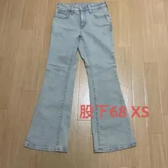 ジーユー　スリムフレアジーンズ+EC(丈短め68.0cm)