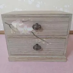 【美品】会津桐工芸 会津桐箪笥 箪笥 小箪笥ミニチェスト 胡蝶蘭 蒔絵 漆芸のサムネイル
