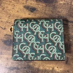 COACH 二つ折り財布 シグネチャー柄 グリーンのサムネイル