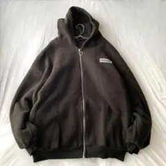 ボアジャケット フード付き ジップアップ バックロゴ サイドポケット有 F