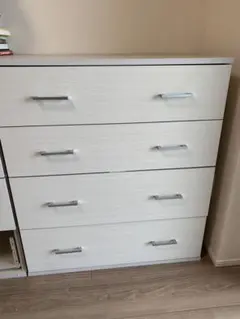 ホワイト木製チェスト 4段