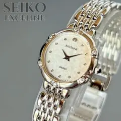 稼働品 SEIKO エクセリーヌ 7Pダイヤ レディース腕時計
