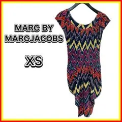 ✨XS✨マークジェイコブス ワンピース ミニ ノースリーブ 絹 綿 個性的