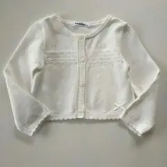 美品★2023SS★90cm familiar 白ホワイト ニットカーディガン