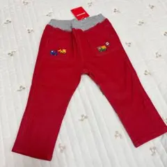 【新品】ミキハウス　レッドパンツ 車の刺繍 サイズ90