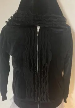 美品　ピンクハウス　ピコフリル　パーカー　黒