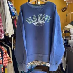 アメリカ古着 刺繍 OLD NAVY トレーナー L ネイビー