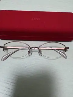 JINS メガネ(度あり) レッドケース付き