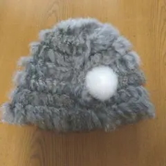 ラビットファーポンポン帽子S