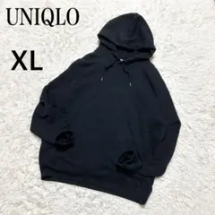 ユニクロ＊スウェットプルパーカー　無地　シンプル　ブラック　メンズ　XL