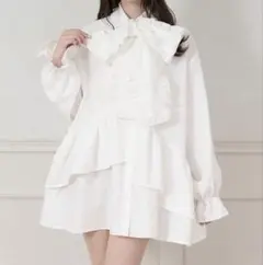 apres jour チュニックボウタイシャツワンピース ホワイト