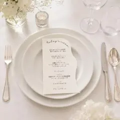 【メニュー表Ａ】結婚式　ウエディング　ペーパーアイテム　menu menu表