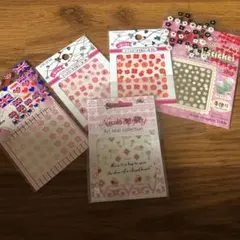 ネイルシールセット 花柄・ハート・国旗