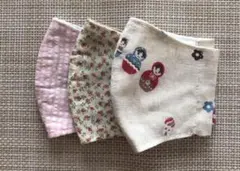 幼児用　マスク(ゴム紐付き)3枚セット①★通園応援！お値下げしました！★