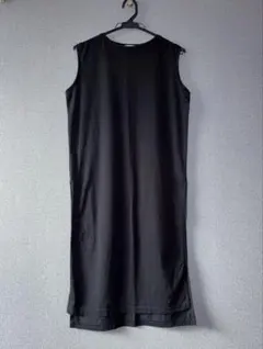 AZUL by moussy コットン 深サイドスリットワンピース 黒 ブラックのサムネイル