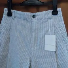 ヒューマンウーマン　サッカーストライプテーパードコットンパンツ 未使用