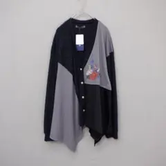 ＊イズスカラー553266：3素材ミックス花×蝶刺繍カーディガン