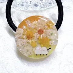 ④-⑰レジンヘアゴム。スターフラワー。マトリカリア。シマエナガ