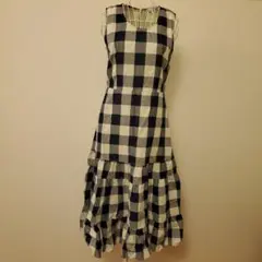 ユニクロ × JWANDERSON ロングワンピース M ブルー チェック