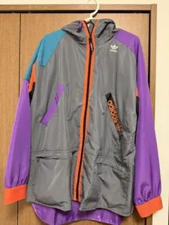 adidas ナイロンジャケット グレー/パープル/オレンジ