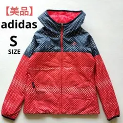 【美品✨】adidasクライマプルーフフード付きナイロンジャケット中綿ドットＳ