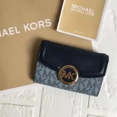 新品 マイケルコース MICHEAL KORS ネイビー キーケース