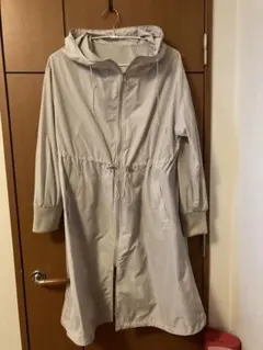 オフホワイト フード付き スプリングコート