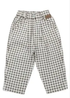 しまむら choco コラボ ブラウンギンガムチェック ベビーパンツ90cm