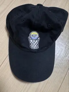HUF キャップ ブラック バスケットボール刺繍のサムネイル