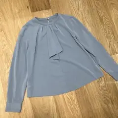 ウール100％✨アルアバイル◇ペプラムブラウス バックジップ オフィス 