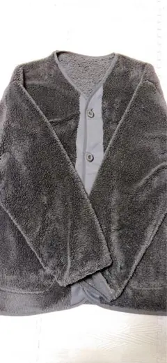 GU フリースジャケット グレー 100%ポリエステル