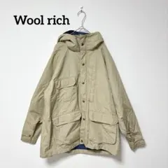 80s USA製 ウールリッチ マウンテンパーカー XL ベージュ 裏地チェック