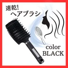 ウェットブラシ ヘアブラシ スピードドライ 豚毛 速乾 時短 美髪 ツヤ髪 黒