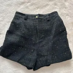 Dazy 黒 ツイード風 ショートパンツ S