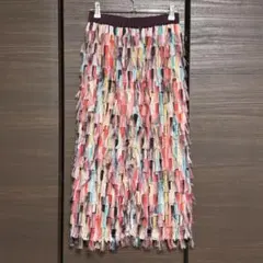 【CIAOPANIC/チャオパニック】フリンジスカート　カラフル　タイトスカート