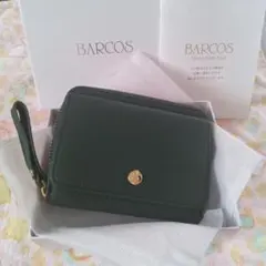 BARCOS バルコス グリーン コインカード財布ケース 新品。