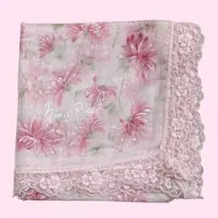 【美品】Nina Ricci 花柄ハンカチ ピンク