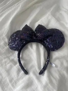 ディズニー ミッキー耳カチューシャ 黒紫